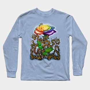 Rainbow Rose and Thorns Long Sleeve T-Shirt